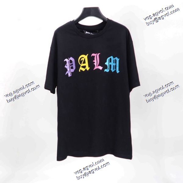 大人のおしゃれに パーム エンジェルス スーパーコピー 2020秋冬 半袖Tシャツ Palm Angels 2色可選 個性的なカラフルなプリントLOGO半袖Tシャツ